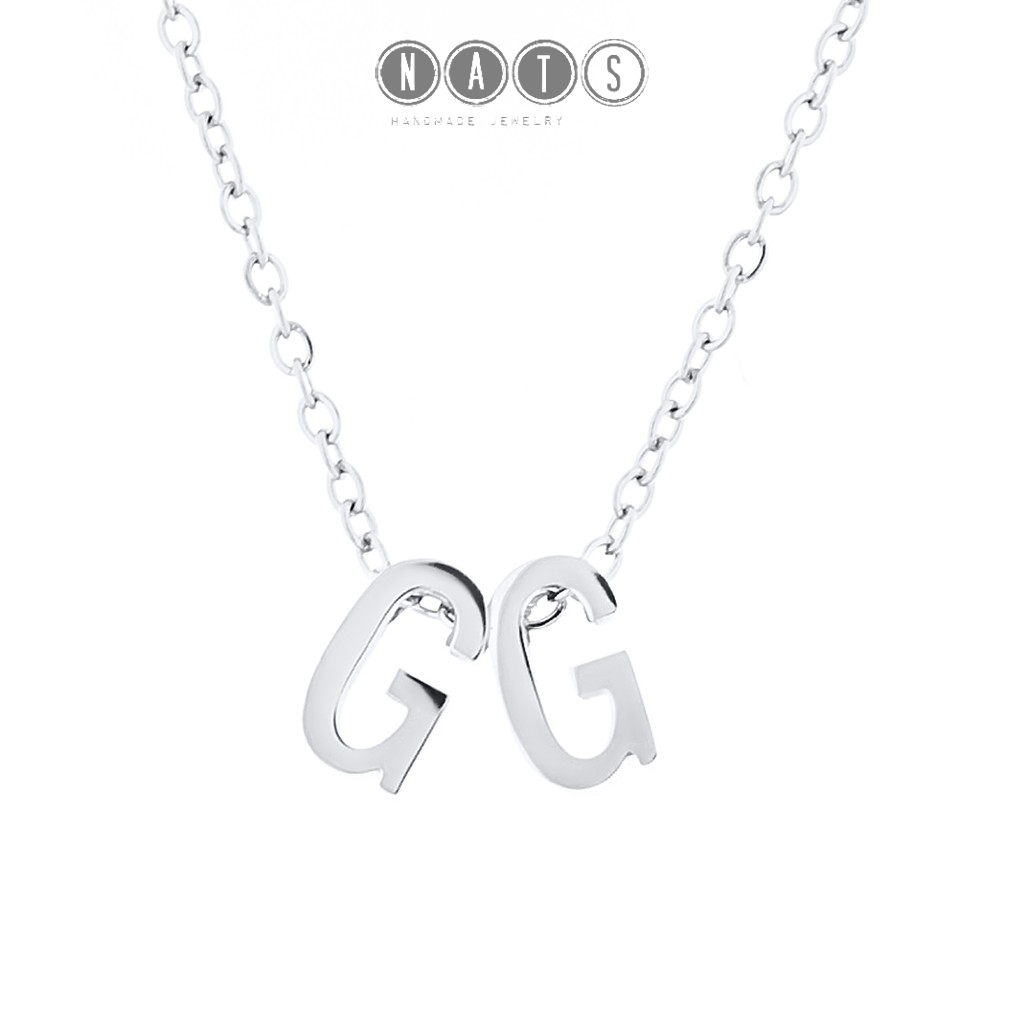 Kalung Titanium Wanita Anti Karat 2 Huruf
