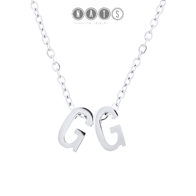 Kalung Titanium Wanita Anti Karat 2 Huruf 1