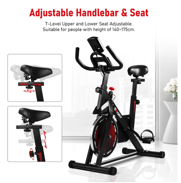 OneTwoFit Health & Fitness OneTwoFit Spinning Bike with LCD Monitor