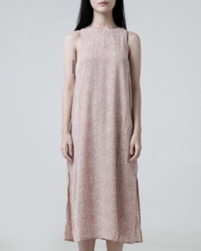Thalia Printted Midi Slit Dress – Pink 2