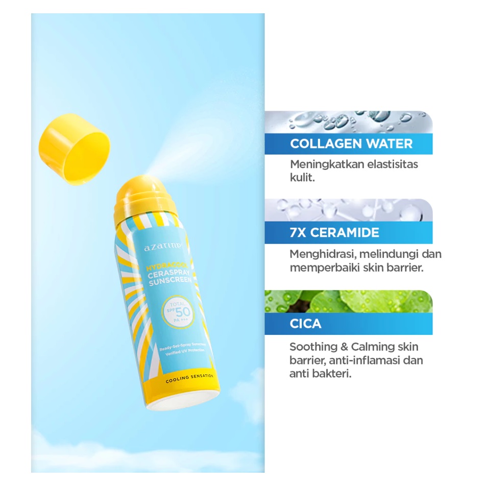 Wahana Kosmetika Indonesia Azarine® Hydracool Ceraspray Sunscreen SPF 50 PA+++