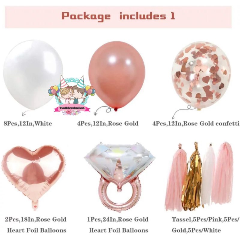 Balon Foil Set Bride to be  2