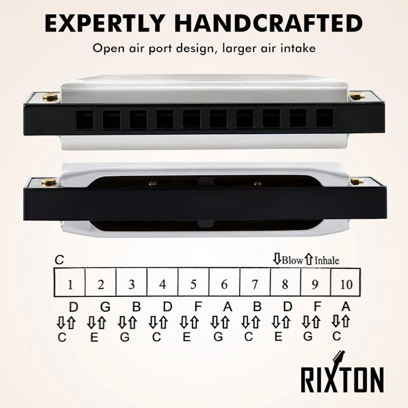 RIXTON Harmonika C Logam Perak 10 Lubang 4