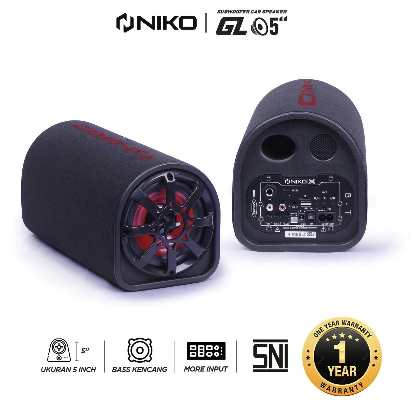 NIKO Subwoofer Car Speaker 5" 2