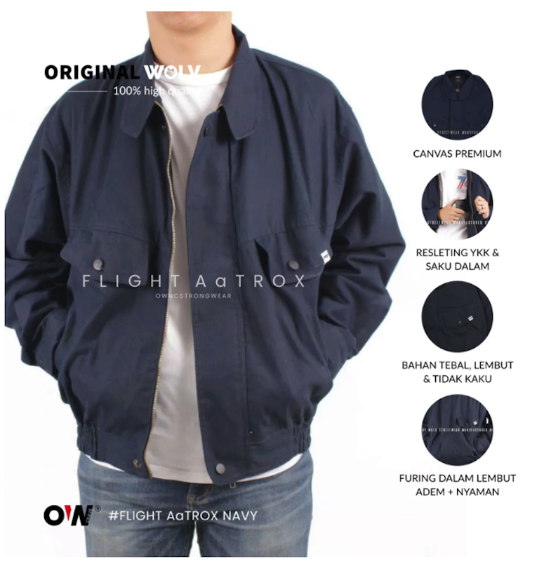 Wolv Jaket Bomber Canvas Premium 2