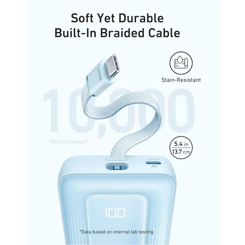 Anker Innovations Anker Zolo Power Bank 30W 10000mAh with Cable Type C Fast Charging PD 3.0 A1688