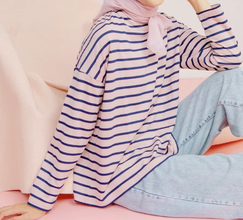  HijabChic Ulyani Stripe Tops