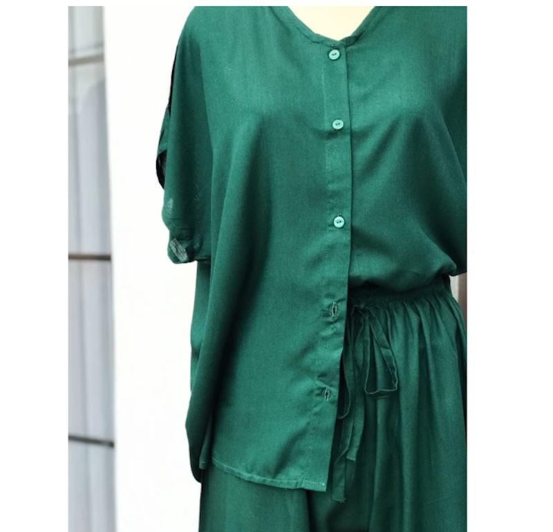 Lalucuku Setelan Baju Tidur Freila Pendek Polos 2