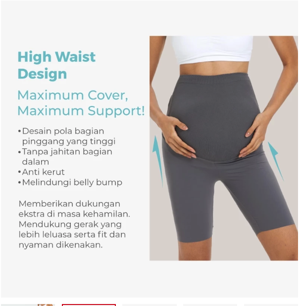  TNP International Group Mooimom Ulti Comfort Belly Cover Maternity Legging - Short