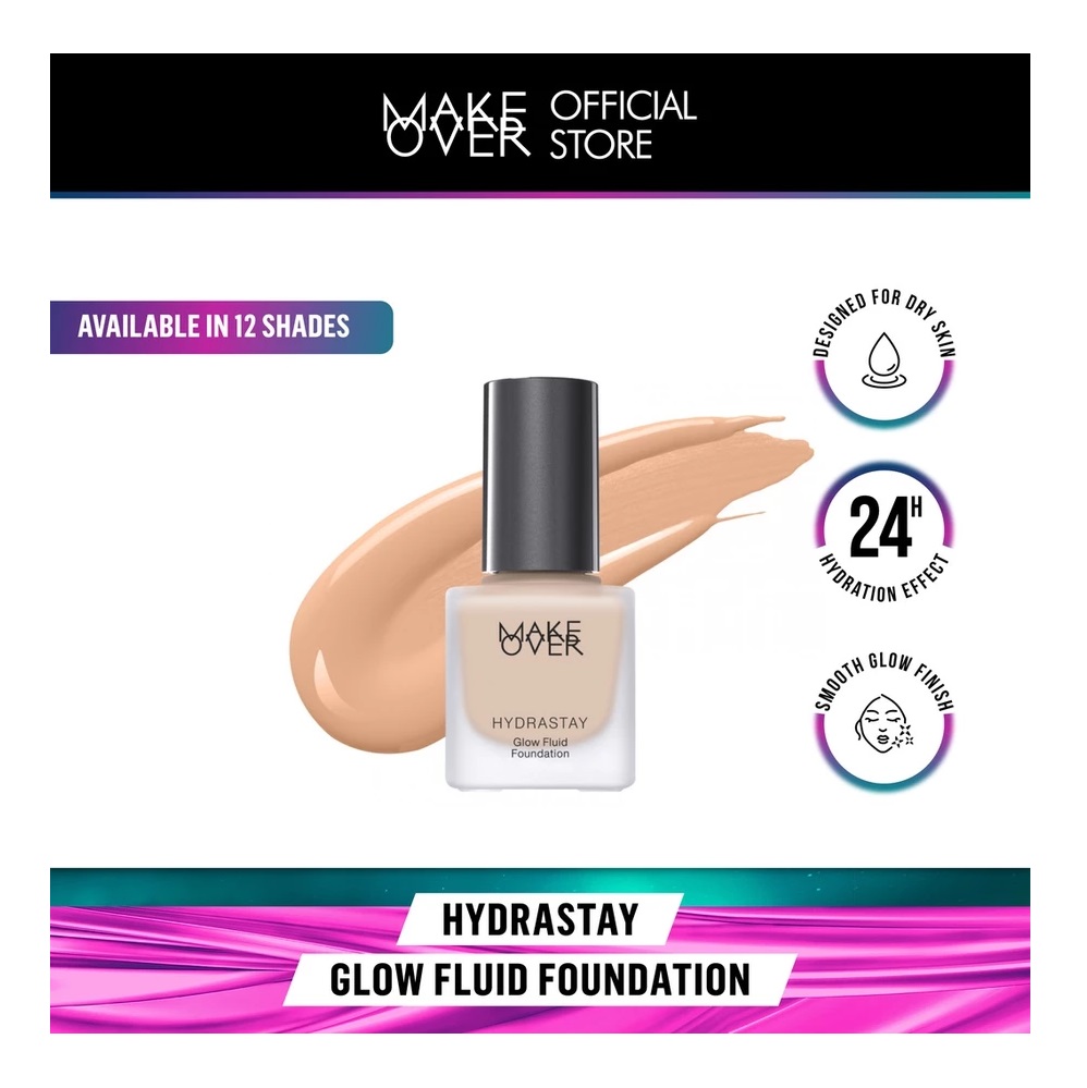 MAKE OVER Hydrastay Glow Fluid Foundation N30 Natural Beige 3