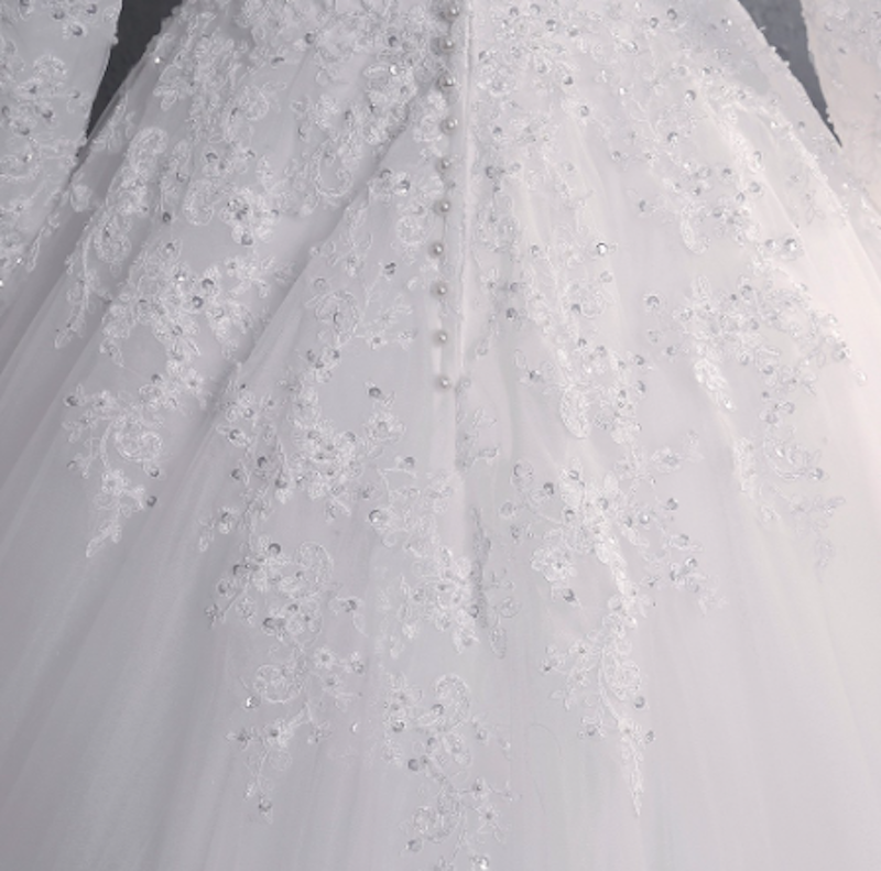 Muslim Women White Wedding Gown 5