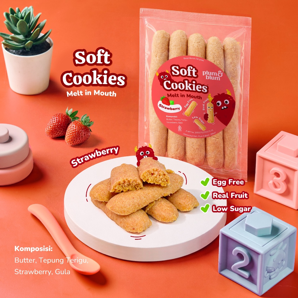 Plum & Blum  Plum & Blum Soft Cookies Strawberry