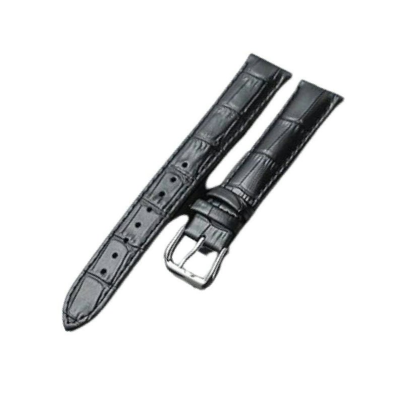 Biden Leather Strap Slub Pattern Black 20 mm 1