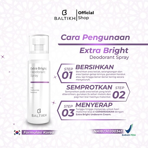 Ayu Naturally Cemerlang BALTIKH Extra Bright Deodorant Spray