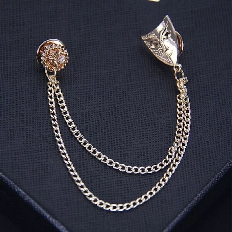 Collar Bar Lapel Pin Bros Jas - Topeng Rantai 2