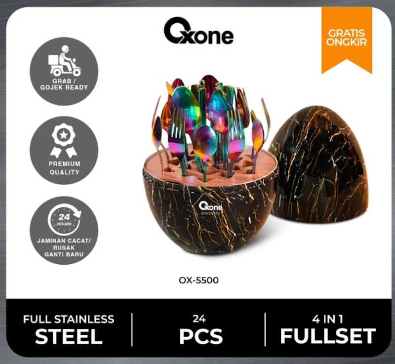 Oxone Eggcelence Stainless Steel Cutlery Set Rainbow OX5500