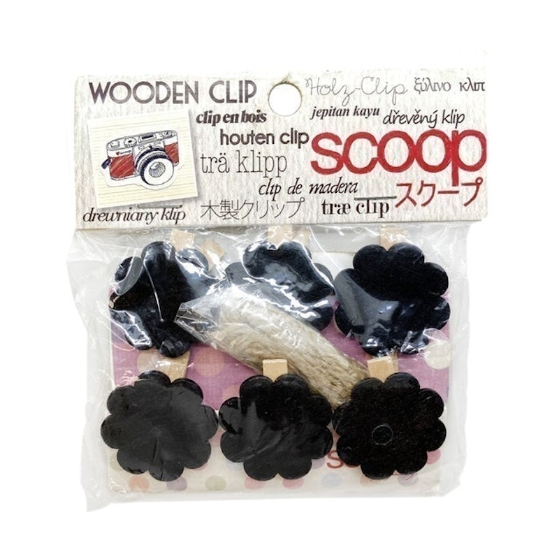 Wooden Clip Foto Black Board Bunga 1
