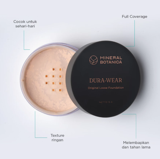 Mica Jaya Pratama Mineral Botanica Dura-Wear Original Loose Foundation Natural