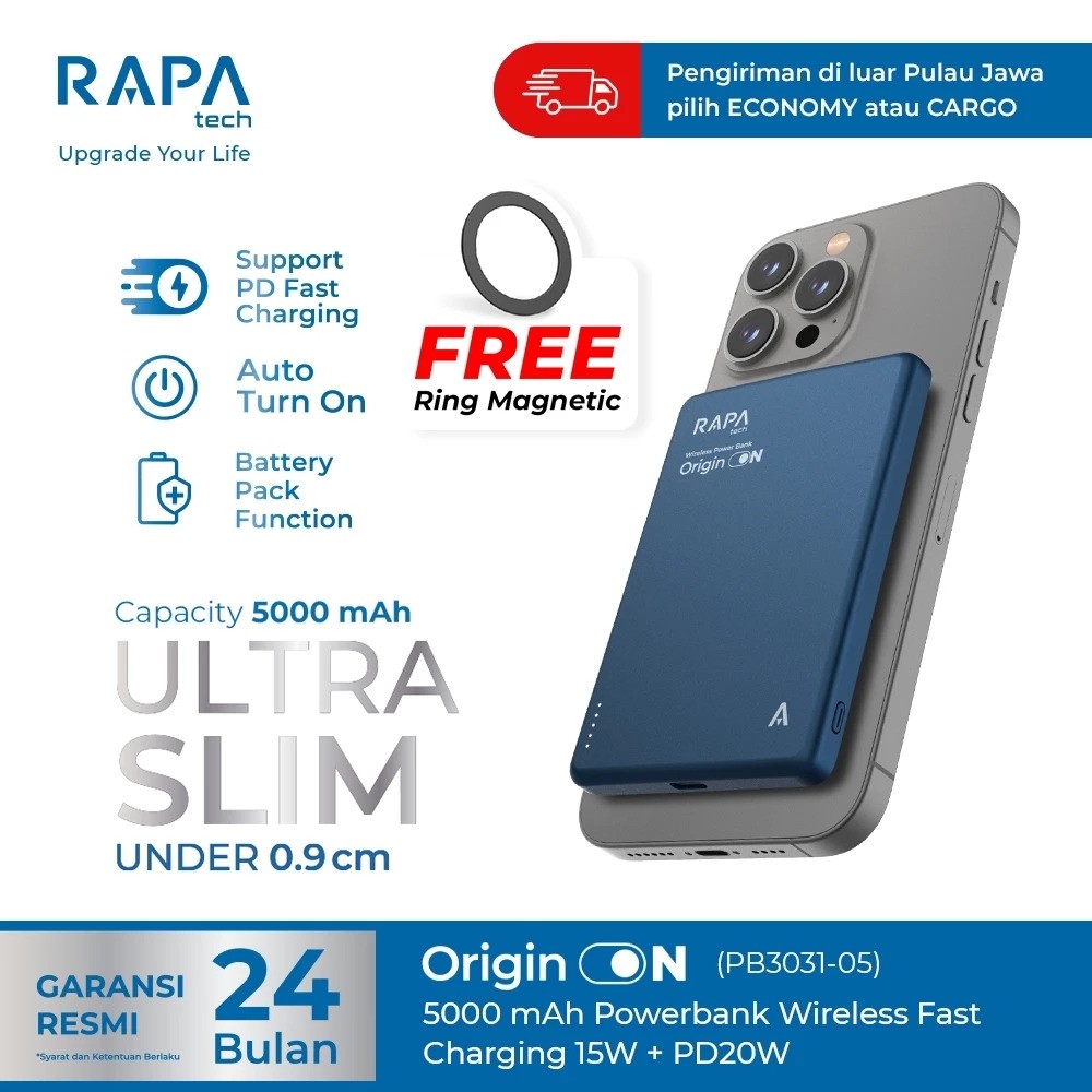 Satu Bisnis Indonesia RAPAtech Powerbank Origin On 5.000 mAh