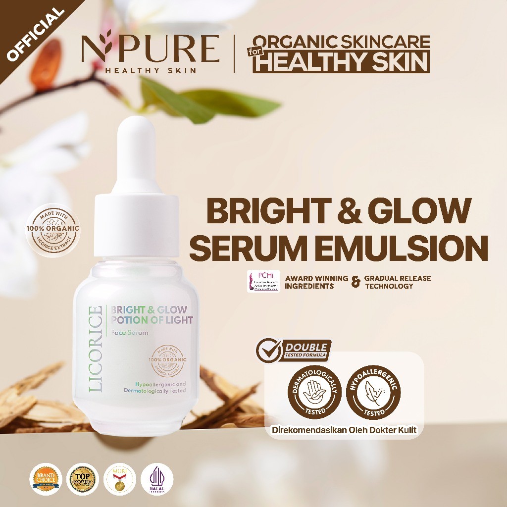 Penta Natural Kosmetindo N'PURE Licorice Bright & Glow Potion of Light Serum
