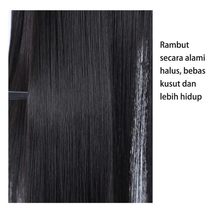  Full Wig Korean 70 cm Hitam Alami