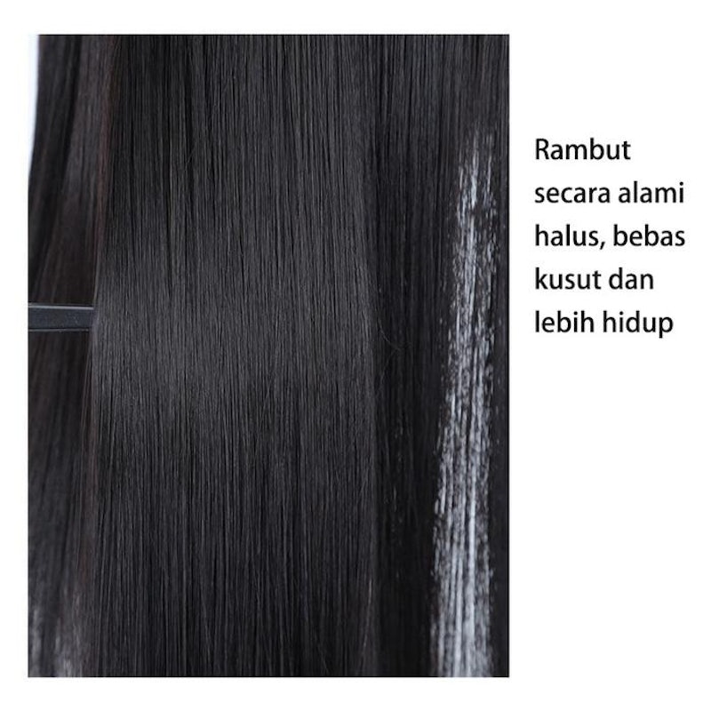Full Wig Korean 70 cm Hitam Alami 5