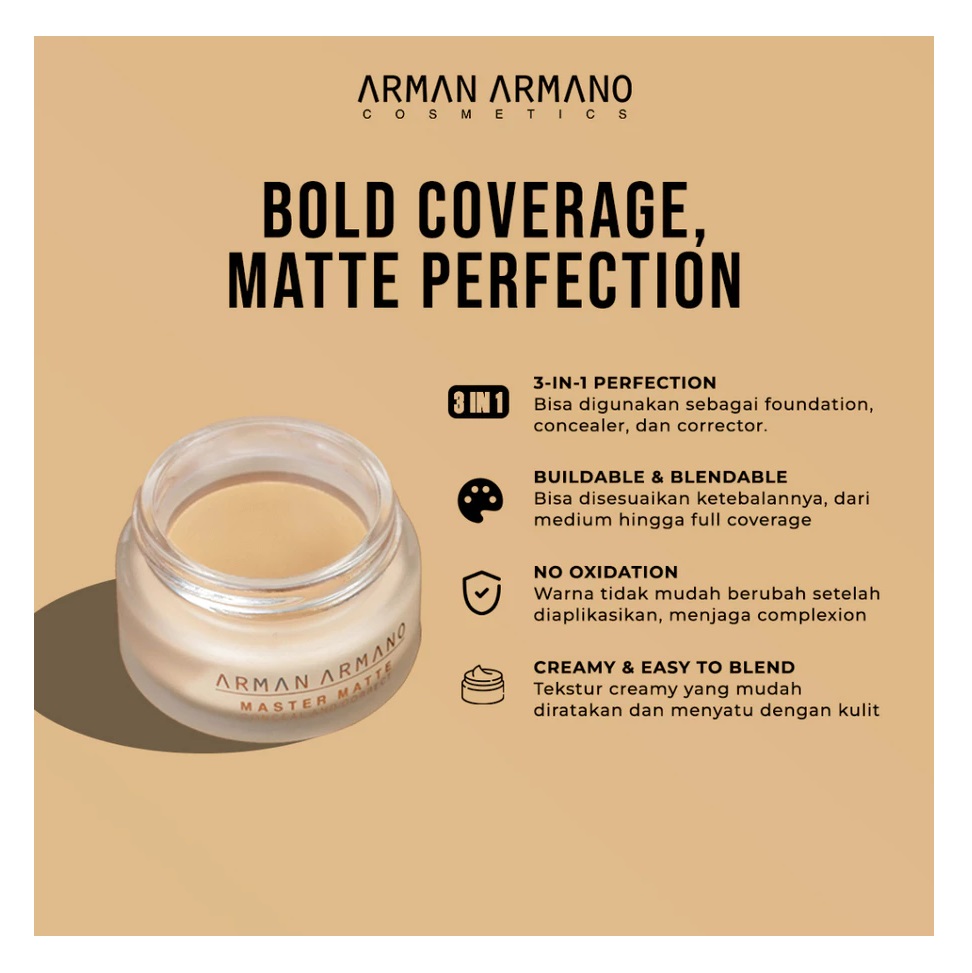Arman Armano Cosmetics Arman Armano Cream Foundation Conceal & Correct AA03 Warm Beige