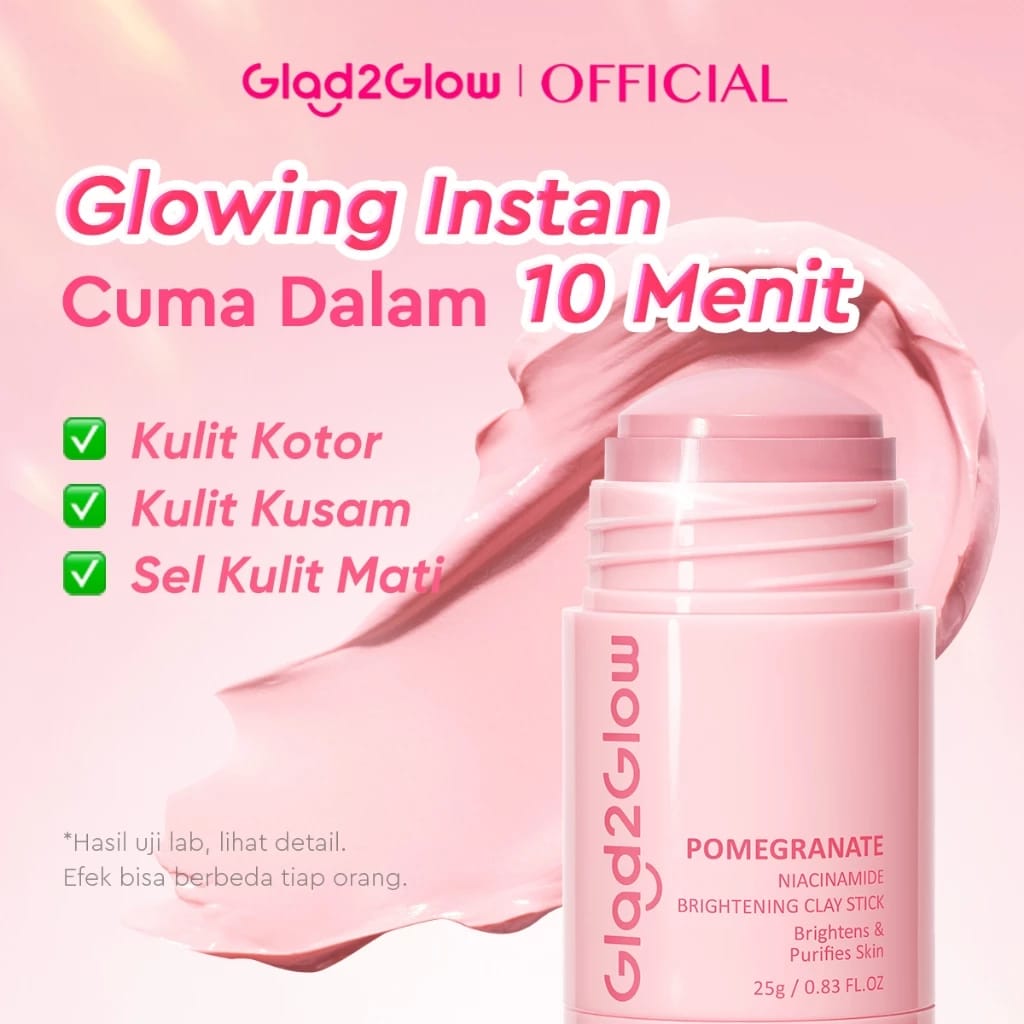 Suntone Wisdom Indonesia Glad2Glow Pomegranate Niacinamide Brightening Clay Stick 