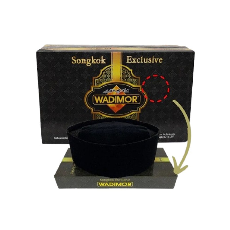 WADIMOR Songkok Peci Hitam Polos AC 1