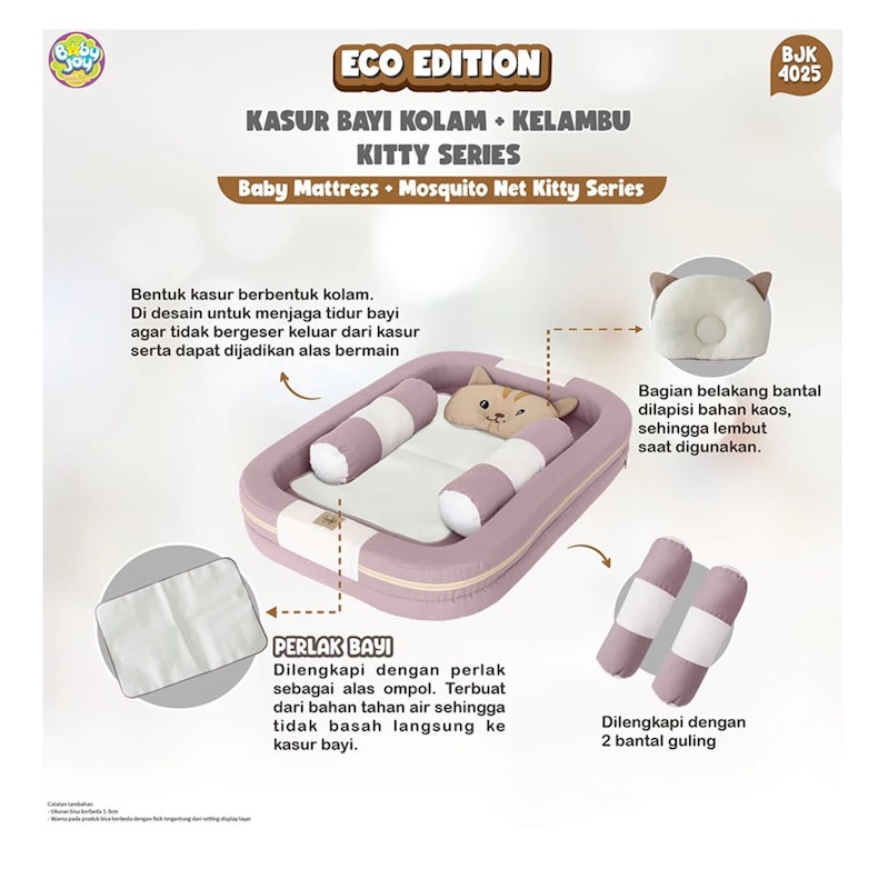 Baby Joy Kasur Bayi Kolam + Kelambu Kitty Series 5