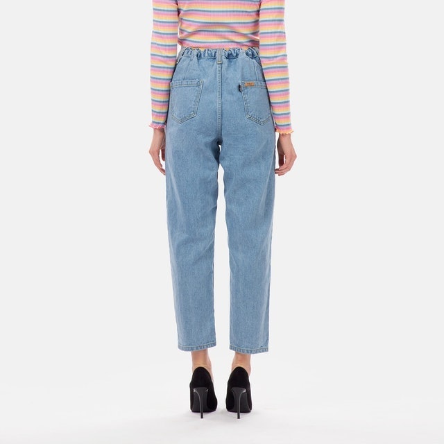 Elastic Waist Ripped Boyfriend Jeans 2