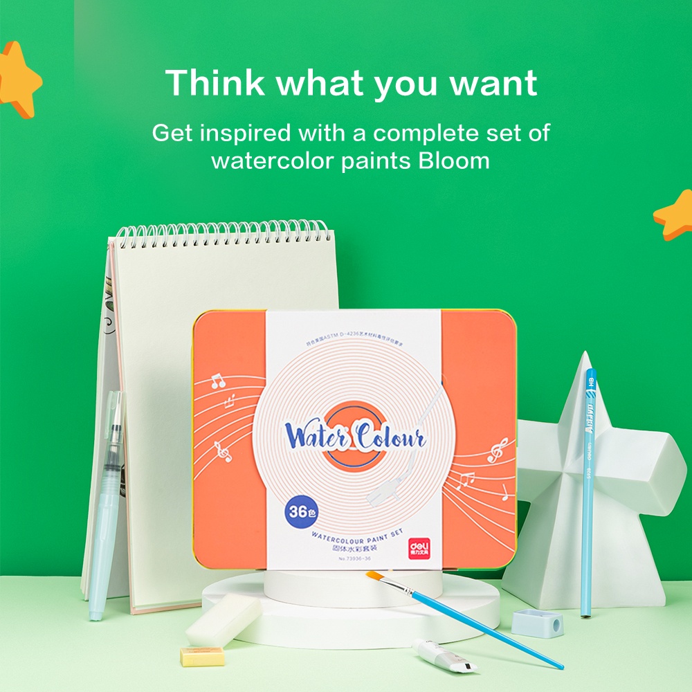 Deli Group Indonesia Deli Solid Watercolor Paint 73936-X