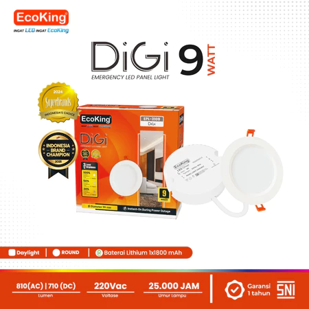 Golden Batam Raya EcoKing LED Digi Inbow Panel Light  DIGI-EPL3109R-DL