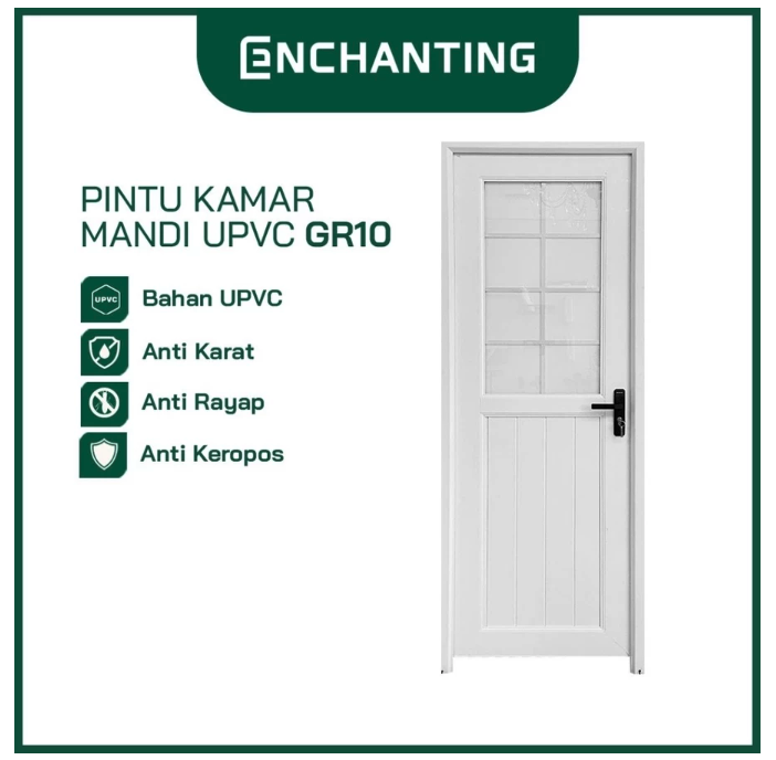  Global Pasifik Prima Enchanting Pintu Kamar Mandi UPVC  GR10