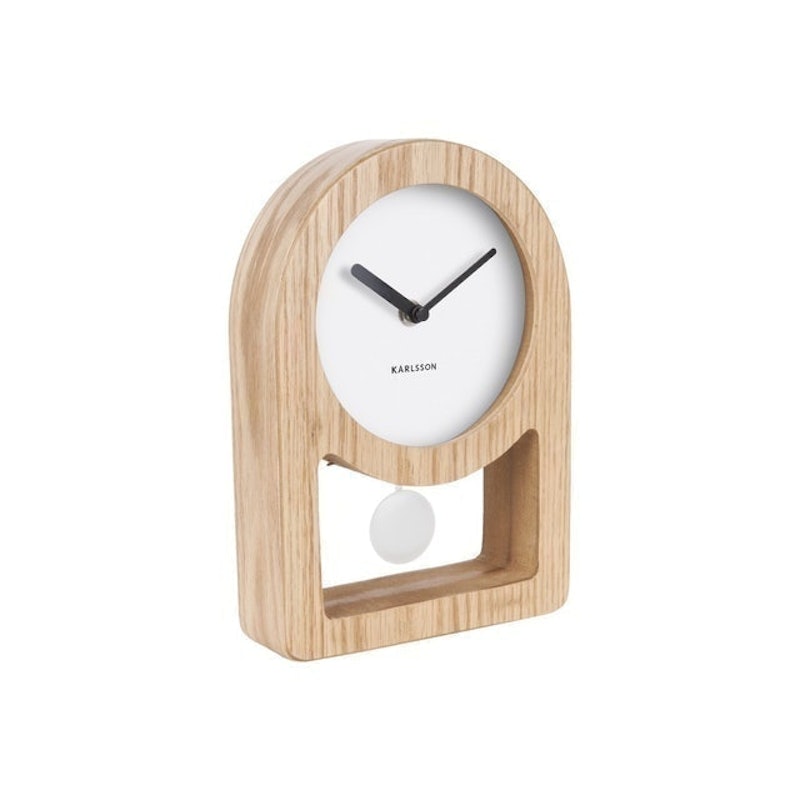 Table Clock Lena Pendulum Wood Veneer 2