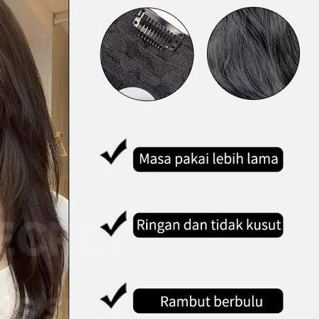  King Ka Hair Clip Korean Style Layer Dark Brown 60 cm