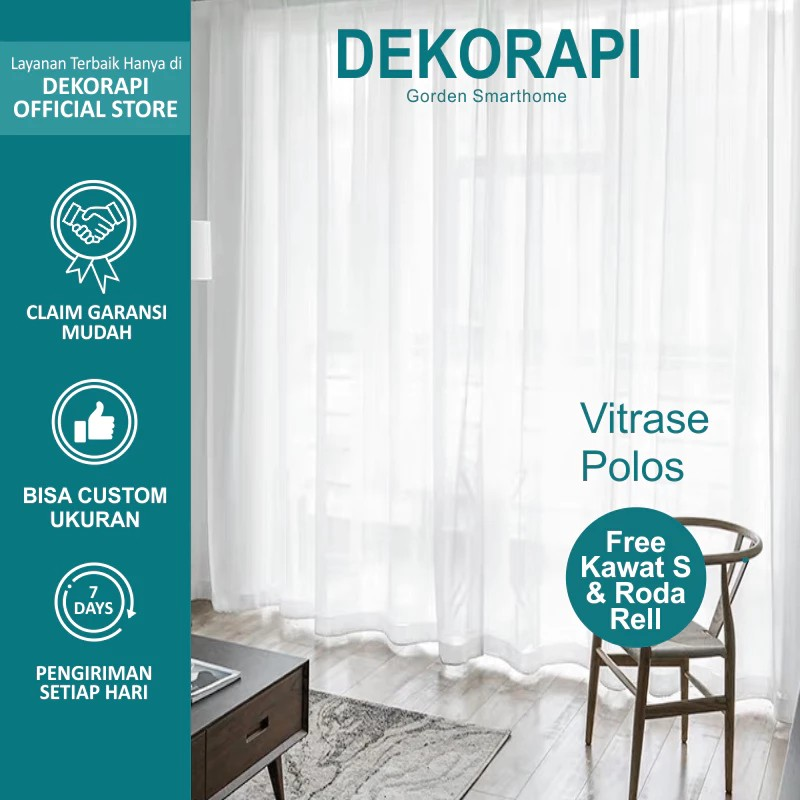  Dekorapi Gorden Vitrase Poil Polos