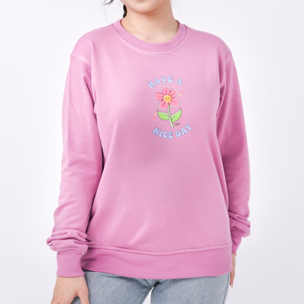 Crewneck Nice Flowers Lilac Sweaters Sweatshirt 1E000