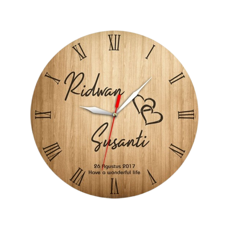 Jam Karakter Bandung Jam Dinding Kayu Custom Nama 1
