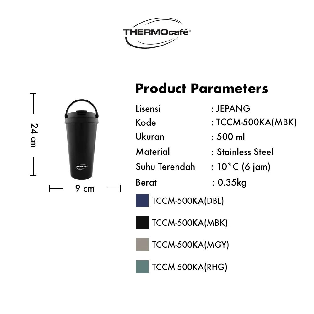 Thermos LLC Thermos Vacuum Insulated Tumbler with Carry Handle TCCM-500KA