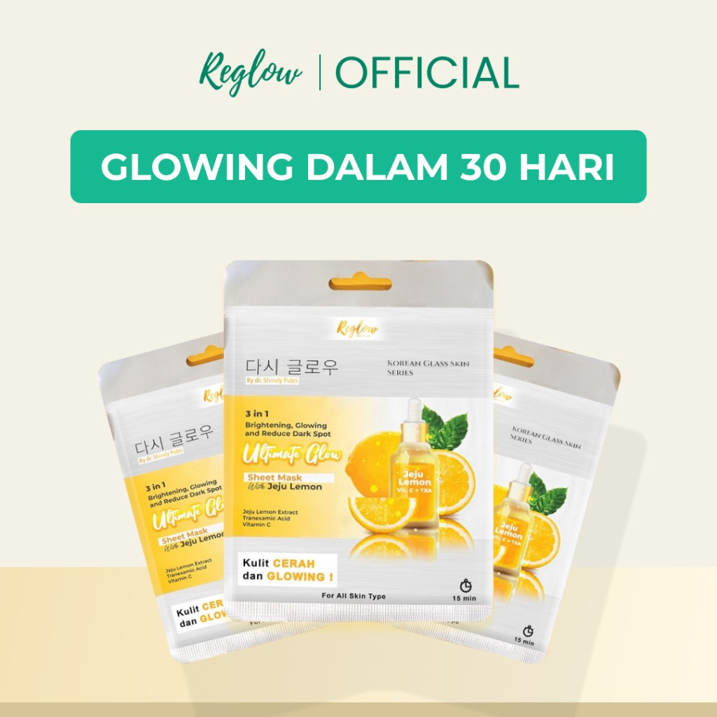 Reglow Indonesia Reglow 3 In 1 Ultimate Glow Sheet Mask with Jeju Lemon