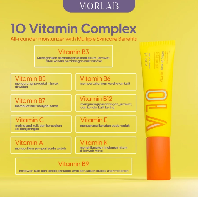 Diamor Natural Indonesia MORLAB V10 Vitamin Tone Up Cream
