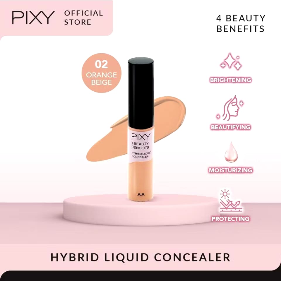 Mandom Indonesia PIXY 4 Beauty Benefits Hybrid Liquid Concealer 02 Orange Beige