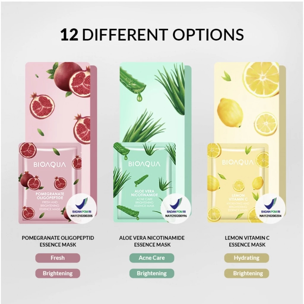 Permata Indo Kav BIOAQUA Lemon Vitamin C Hydrating and Brightening Essence Mask