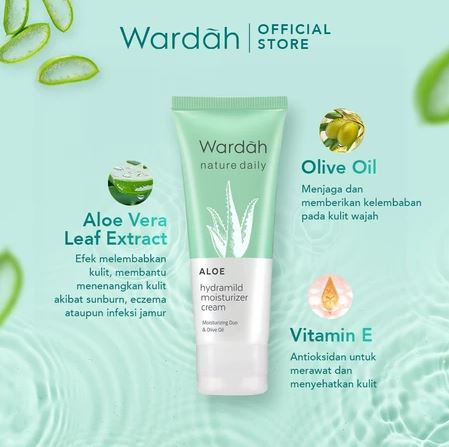 Paragon Technology and Innovation Wardah Nature Daily Aloe Hydramild Moisturizer Cream 