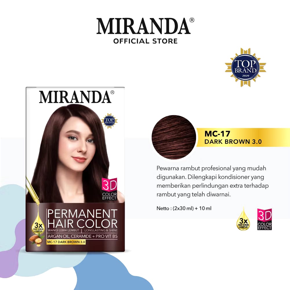 Oemah Herborist Miranda Permanent Hair Color Dark Brown MC-17