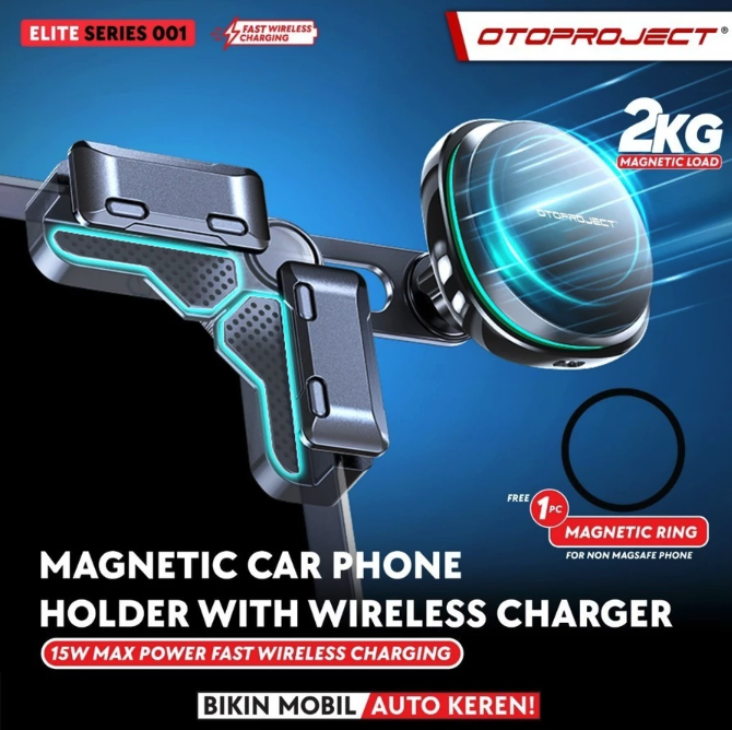 Otoproject Magnetic Car Phone Holder with Wireless Charger  ELITE 001