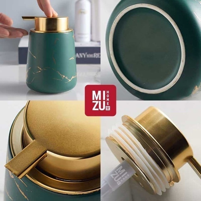 MIZU Botol Sabun Cair Keramik Motif Marmer