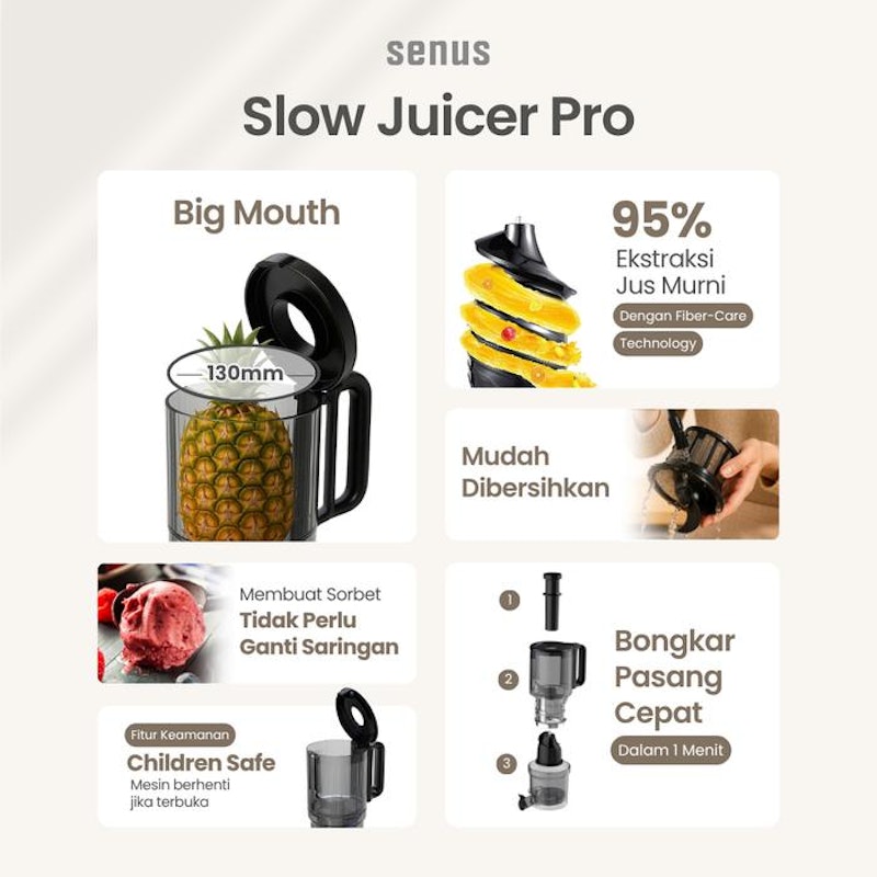 Senus Slow Juicer PRO 220W 3