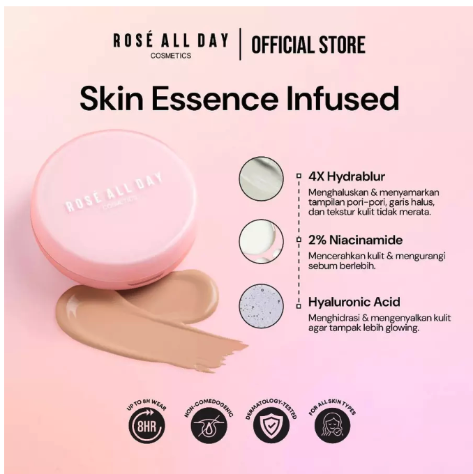 Rose Cosmetics International Rosé All Day The Realest Lightweight Essence Cushion Warm Beige